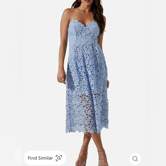 astr the label lace midi dress blue Shop Blue ASTR the Label Online
